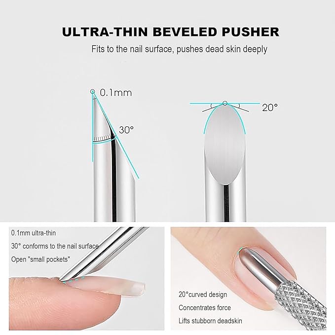 Pre-treatment Cuticle Pusher, Russian Prep Nail Pushers, Dual Ended Cuticle - Image 4
