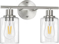FOLKSMATE Bathroom Light Fixtures, 2-Light Brushed Nickel Vanity Light by FOLKSMATE