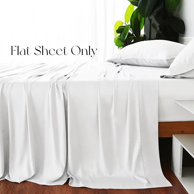 Bamboo Viscose Flat Sheets Only, 400 Thread Count Sateen Weave King Size Flat - Image 4