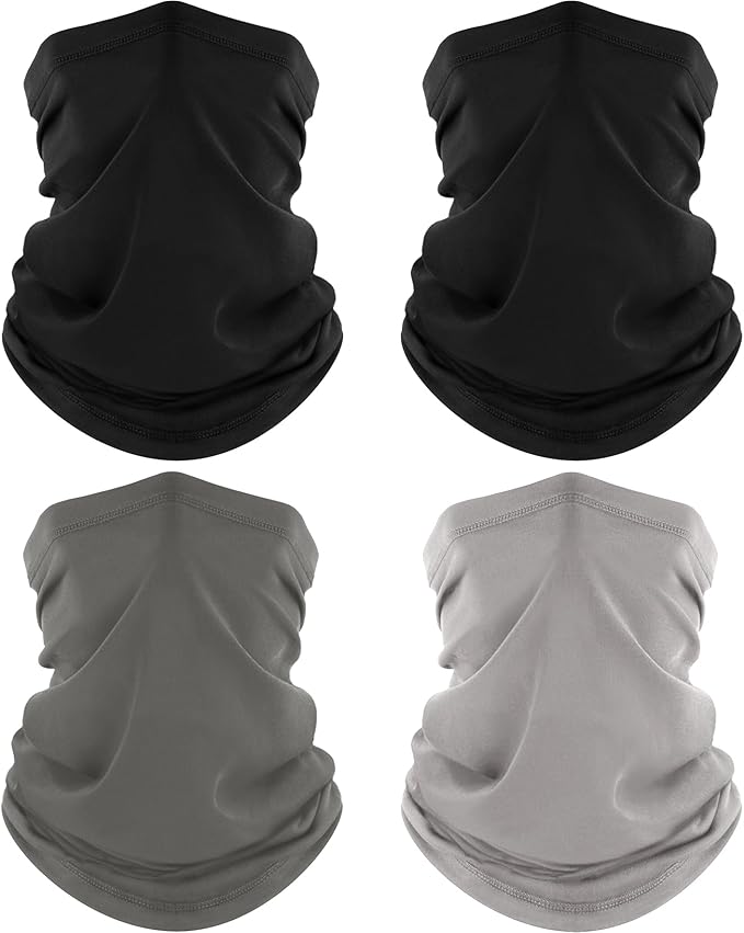 ROXUN 4 Pack Neck Gaiter, Cooling Breathable Face Mask UV Protection Scarf by Roxun