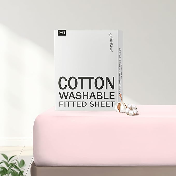 FreshCulture Pure Cotton Fitted Sheets Twin XL Size, 300 Thread Count Percale by FreshCulture
