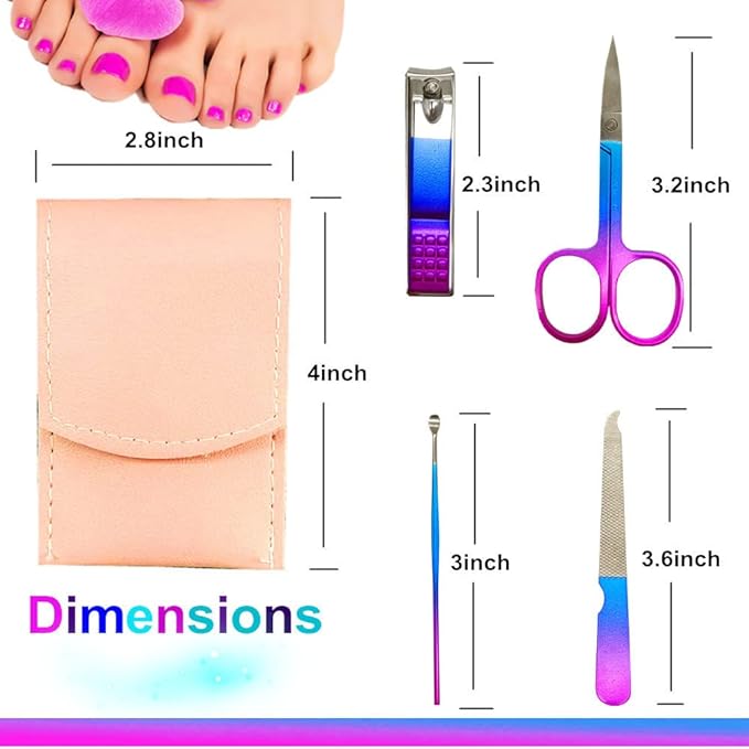 Manicure Set, Professional Women Nail Clippers Kit 4PCS， Stainless Steel Nail - Image 2