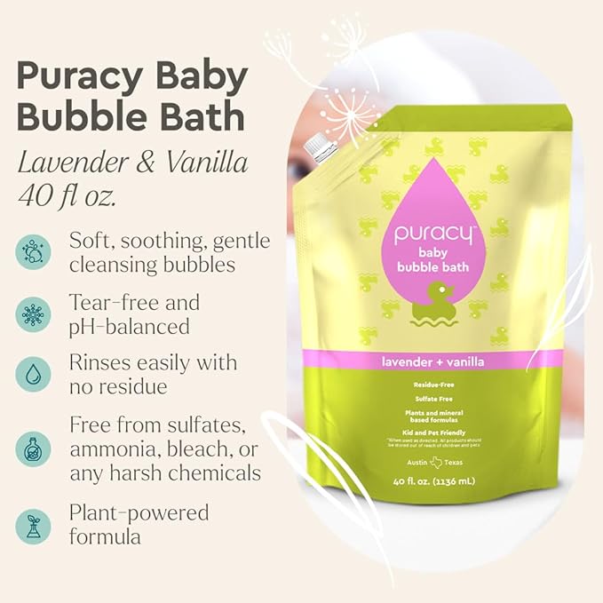 Puracy Bubble Bath for Children, Gently Scented - Image 2