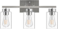 PARTPHONER 3-Light Bathroom Light Fixtures, Brushed Nickel Vanity Light by PARTPHONER