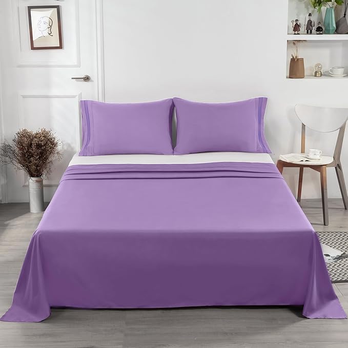 Lirex White Twin Flat Sheet Only, Ultra Soft & Breathable Brushed 1800 - Image 5