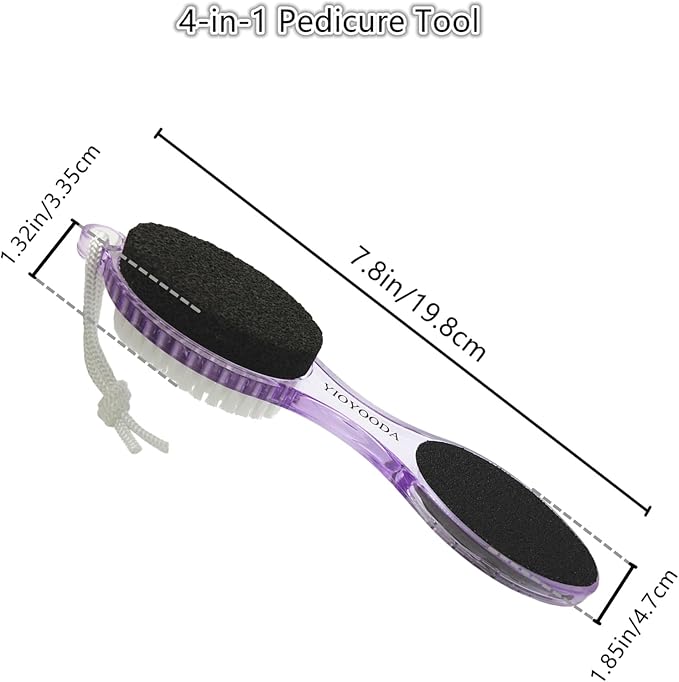 Foot File Callus Remover 4-in-1, Scrubber Brush, Foot Rasp and Sand Paper - Image 6