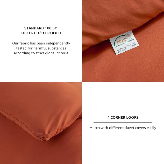 CozyLux Oversized King Comforter Set Terracotta, 3 Pieces 120x98 Solid - Image 4