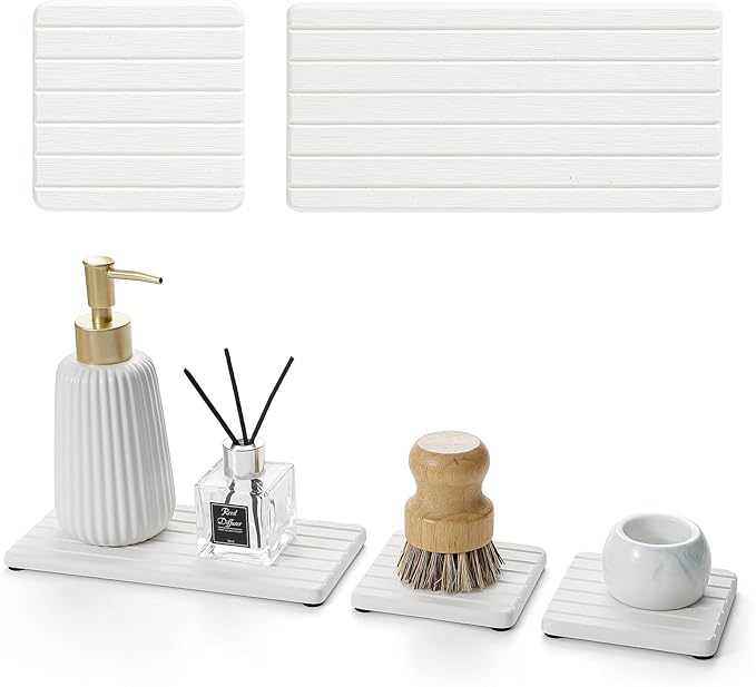 Fast Water Absorption Sink Organizer Tray Set, Faucet Splash Guard - Image 8