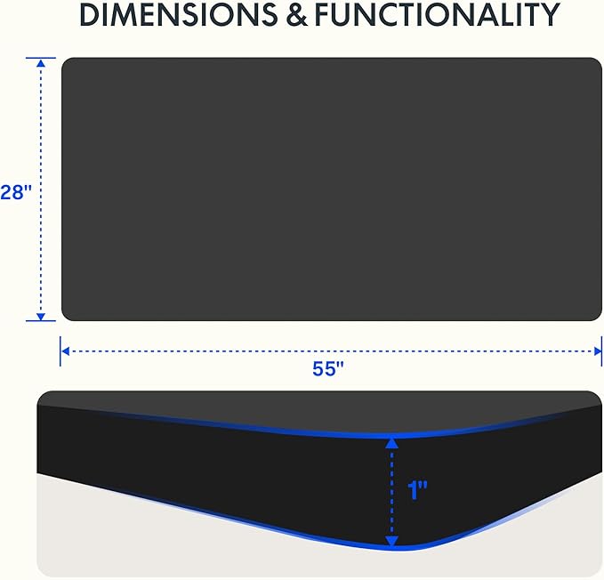 FLEXISPOT EN2 Whole-Piece Standing Desk with Clamp Power Strip, 60 x 24 Electric Stand Up Height Adjustable Desk with Cable Management (Gray Frame + Black Top, 2 Packages)