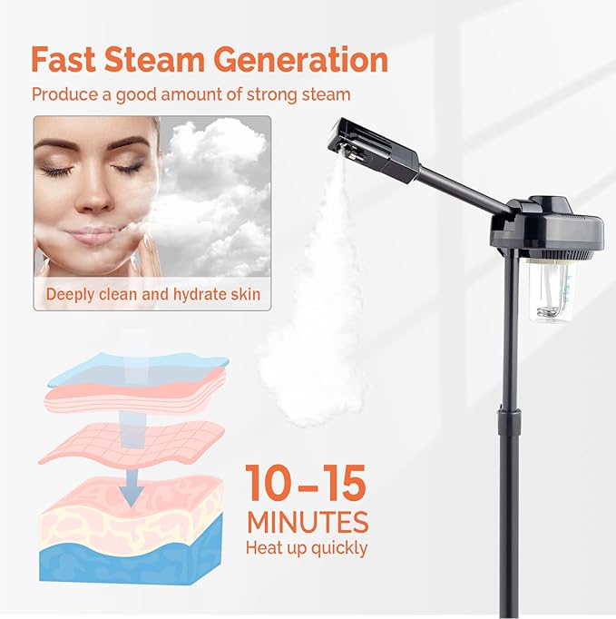 OmySalon Esthetician Steamer Professional Facial Steamer, Face Steamer - Image 3