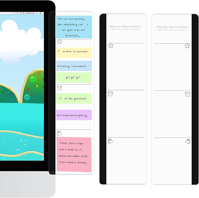 Office Desk Accessories 2pcs Multifunction Computer Monitor Memo Board - Office Supplies for Women Men Computer Sticky Note Holder Home Decor (function Monitor Memo Board)