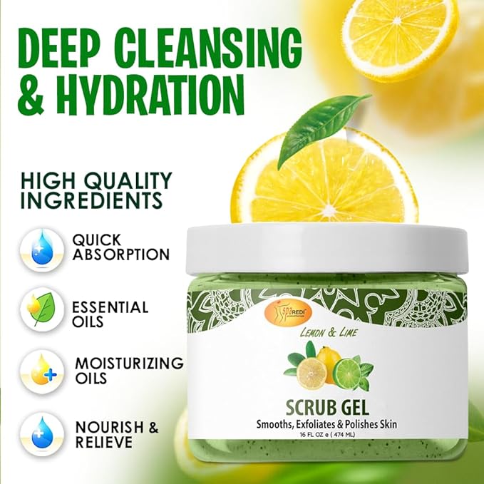 SPA REDI – Exfoliating Scrub Pumice Gel, Lemon & Lime, 16 Oz - Image 5