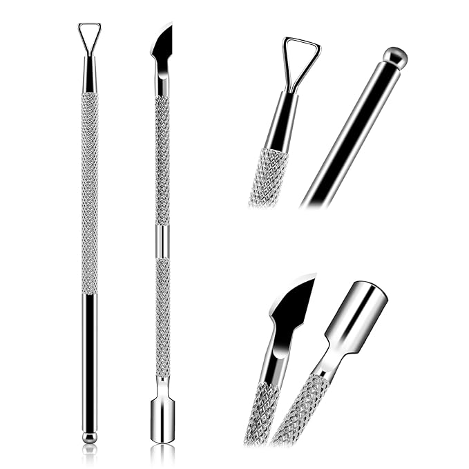 HOFASON 2PCS Cuticle Pushers and Nail Polish Remover, Stainless Triangle Nail by HOFASON