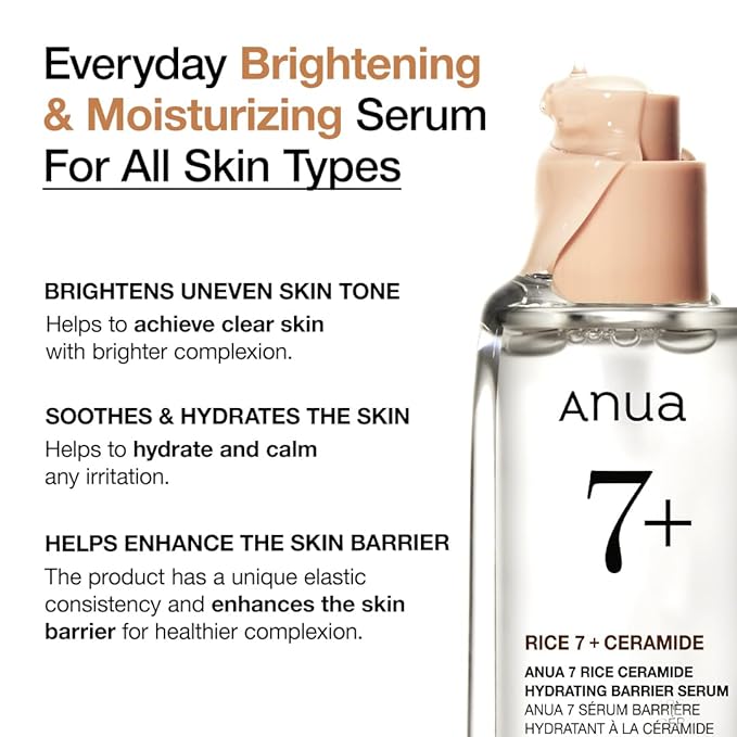 Anua Rice Ceramide 7 Hydrating Barrier Serum, Moisturizing Face Serum, - Image 3