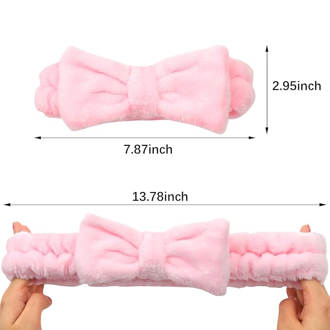 Semato 8 Pcs Pink Spa Headband for Washing Face and Makeup Bridesmaid Proposal - Image 2