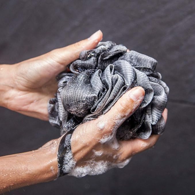 Toem® Loofah Back Scrubber for Shower | Bamboo Charcoal Fiber Infused | Loufas - Image 9