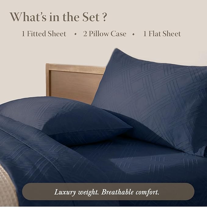 Threadmill California King Size Sheets | 800 Thread Count Jacquard Folkstone - Image 4