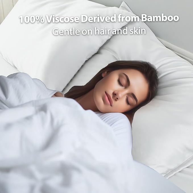 4 Pack Cooling Pillow Cases, Viscose Derived from Bamboo Pillow Protectors - Image 6