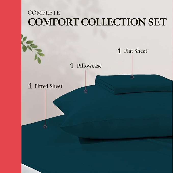 100% Egyptian Cotton Twin Bed Sheets Set - Image 3