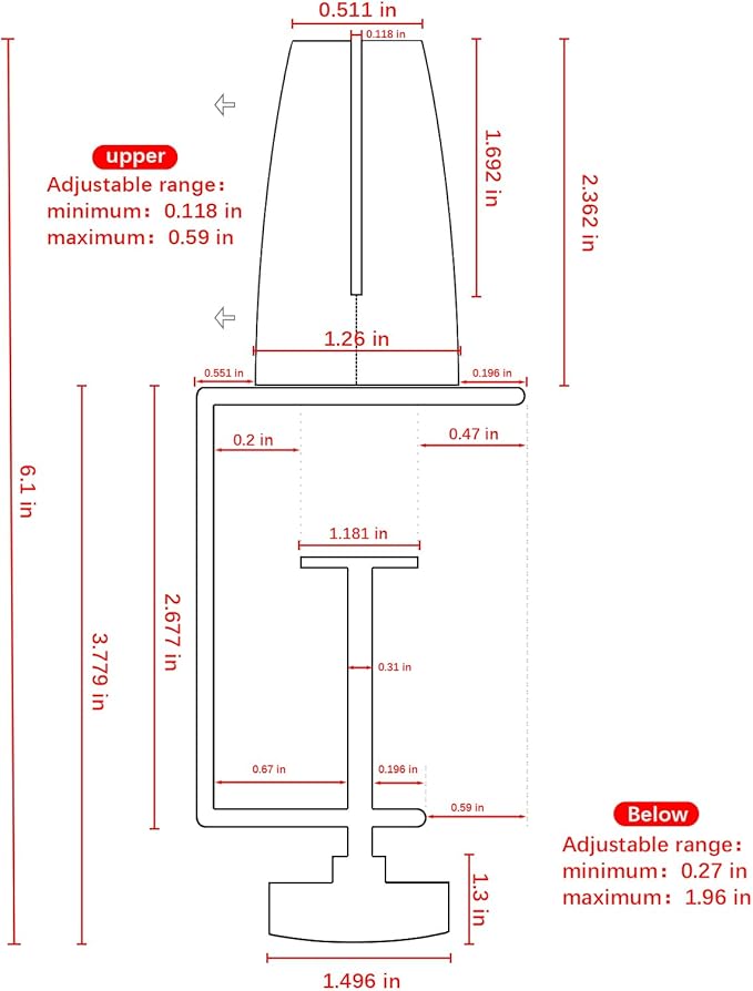 Jhanw Desk Divider Clamp For 1/8" To 0.51" Panel, Adjustable Desk Partition Clamp For 0.32" To 2.04" Desktop, Standing Desk Accessories For Desk Privacy Folders, White Sneeze Guard Holder 6-pack