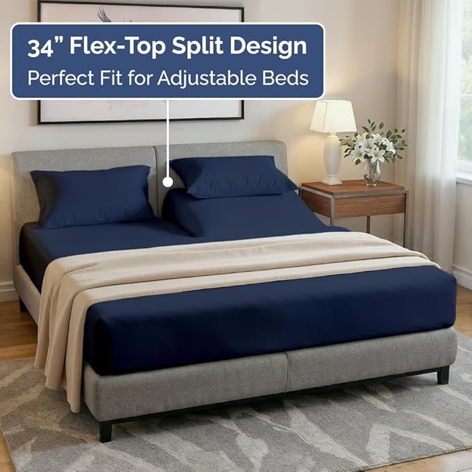 Flex Top Split Head King 4 Piece Sheet Set - Image 3