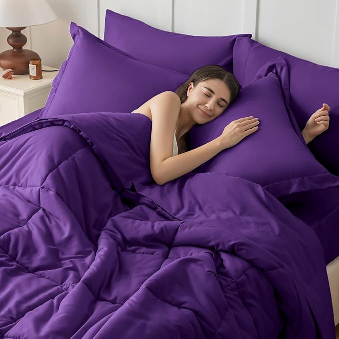 JOLLYVOGUE Twin Comforter Set, Ultra-Soft Bed in a Bag Twin Size 5 Pieces - Image 5