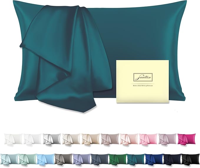 Mulberry Silk Pillowcase for Hair and Skin Standard Size 20"X 26" Pillow Case by Suatien