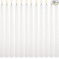 WPONSZU 10 Inch White Spiral Taper Candle Set of 12 Pack Unscented Dripless by WPONSZU