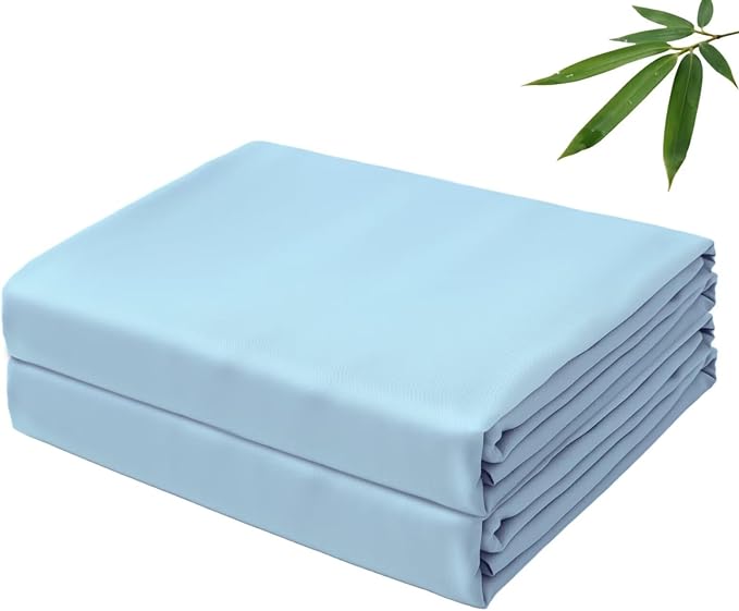 Bamboo Viscose Flat Sheets Only, 400 Thread Count Sateen Weave Full Size Flat by ZaizaiHome