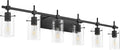SOLFART Black Vanity Light fixtures 49.2 inch 6 Lights Wall Light Fixtures by SOLFART