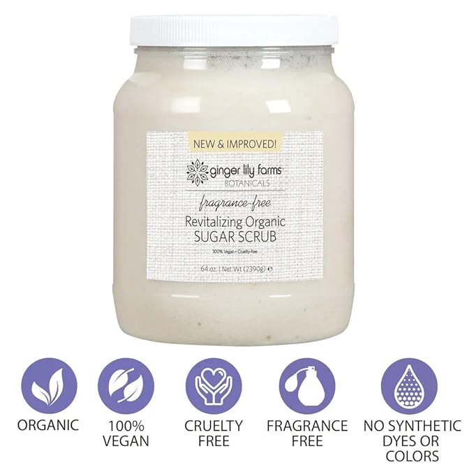 Ginger Lily Farms Botanicals Revitalizing Organic Sugar Scrub, All-Natural Skin - Image 3
