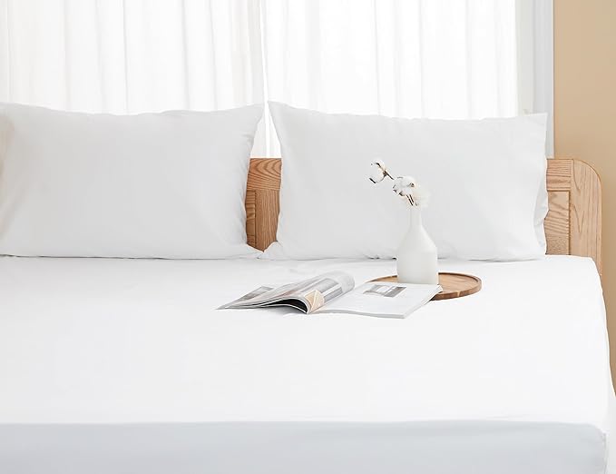 Pillow Cases, King Size Cotton Percale Weave Pillowcases, Pre-Shrunk Breathable - Image 7