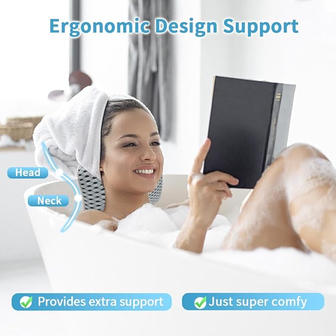 Upgraded Bath Pillows for Tub, Slip Resistant Waterproof Bath Pillows for Tub - Image 2