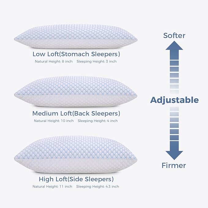 OSBED Cooling Shredded Memory Foam Pillow Standard Size - Image 3