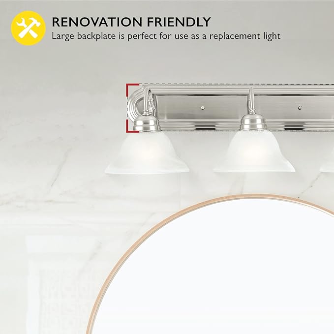 Design House Millbridge 3-Light Vanity Light, Satin Nickel Finish, Frosted - Image 3