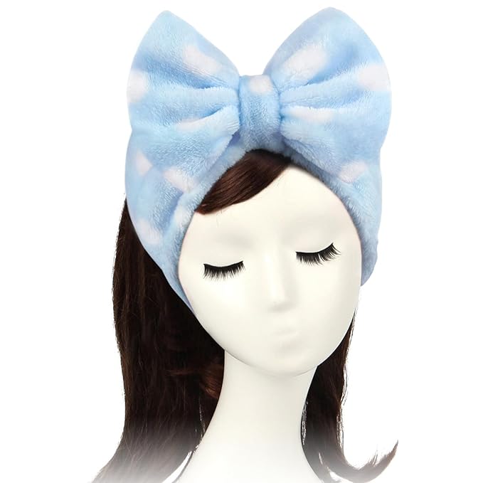 Shintop Sweet Super Soft Caroset Polka Dots Wash Cosmetic Headband Hairlace by Shintop