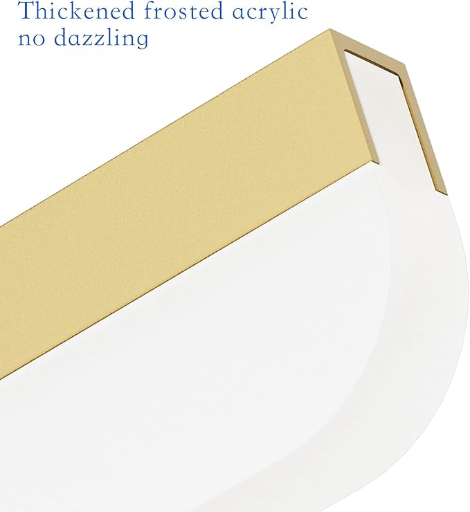 Ralbay 48" Gold Vanity Lights 48W Frosted Aluminum Modern LED Gold Bathroom - Image 7