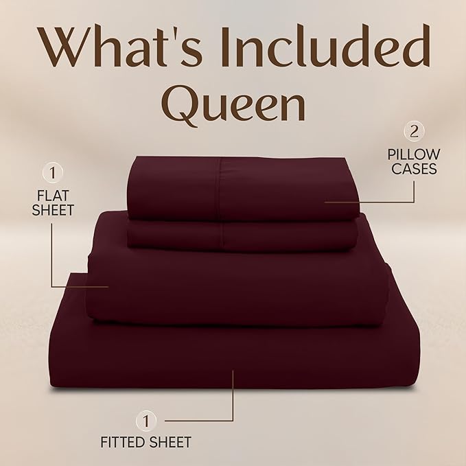 Utopia Bedding Queen Size Sheet Set – 4 Piece Bed Sheets, Soft and Breathable - Image 3