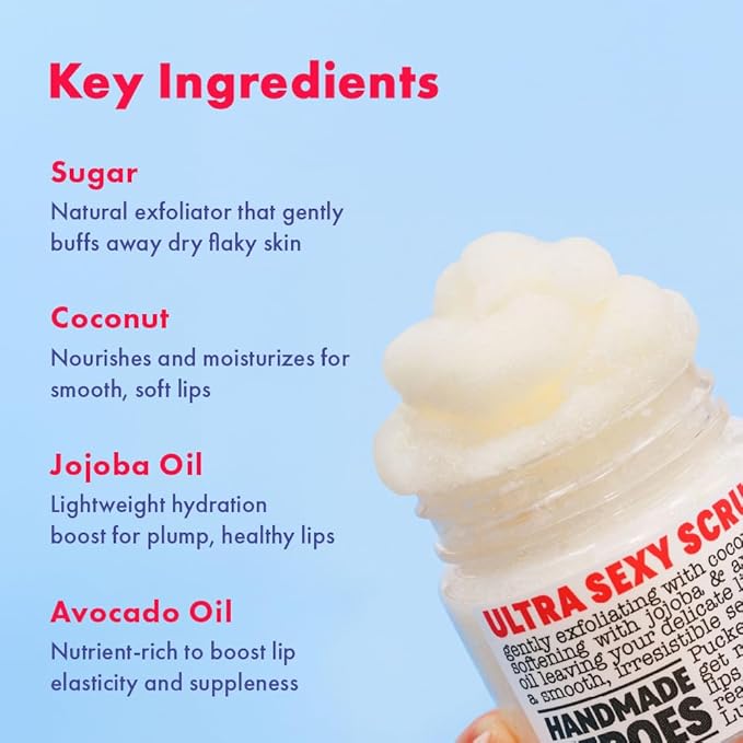 Handmade Heroes 100% Natural Lip Scrub, Vegan Conditioning Coconut Exfoliator - Image 5