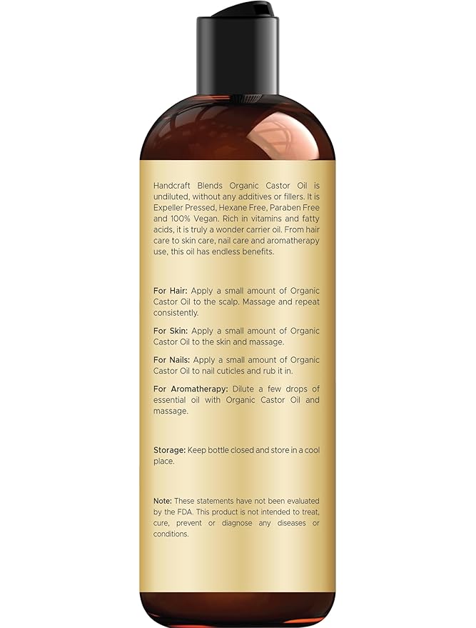 Handcraft Blends Organic Castor Oil 8 Fl Oz | 100% Pure and Natural | Premium - Image 3