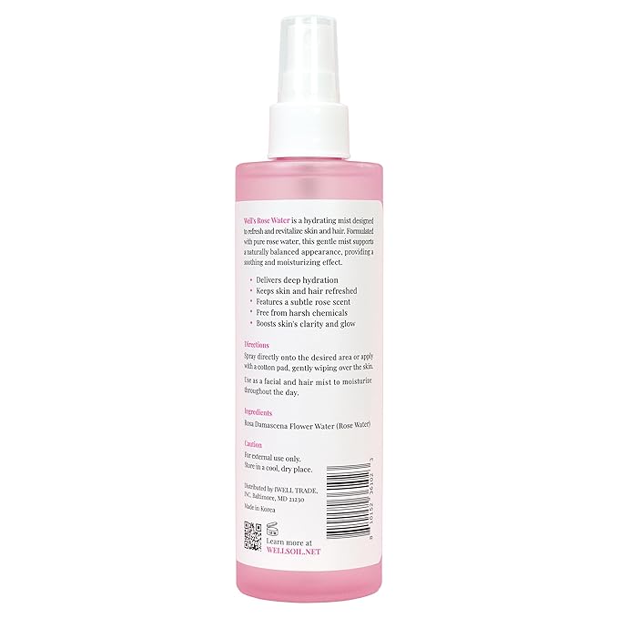 Well's Oil Rosewater Face & Hair Mist Spray | Floral Rosewater Hydrosol | - Image 9