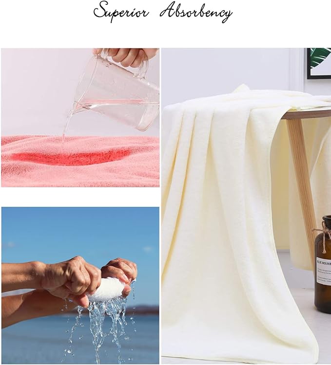 Lumimi Towels 4 Piece Soft Microfiber Bath Towel Set Salon Gym Yoga Travel - Image 5