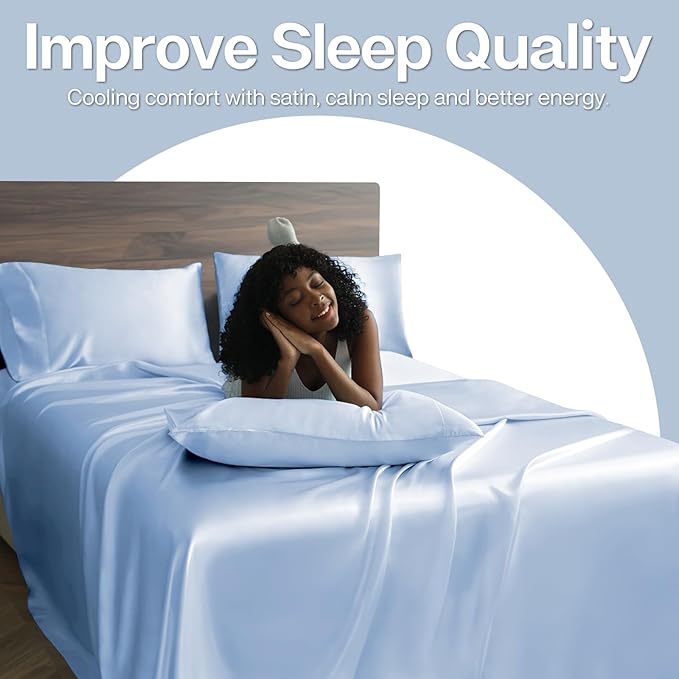 MR&HM Satin Pillowcase for Hair and Skin, Silk Satin Pillowcase 2 Pack - Image 5