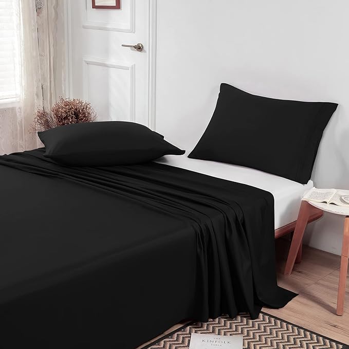 Lirex Flat Sheet, Full Size Extra Soft Brushed Microfiber 1800 Microfiber Flat - Image 4
