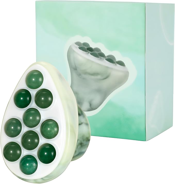 Jade Roller for Face, Gua Sha Facial Tool, Ice Eye Massager for Puffy Eyes & by Unknown