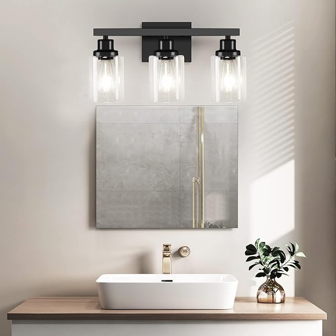 3-Light Bathroom Light Fixtures, Modern Bathroom Wall Lights Over Mirror - Image 2