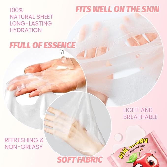 Kaely 12 Pack Fruit Face Masks for Kids, Kids Face Mask Spa Day Kit Supplies - Image 5
