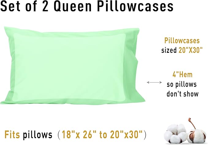 Sunflower Queen Pillowcases Set of 2, 100% Cotton Queen Size Pillow Cases 2 - Image 8