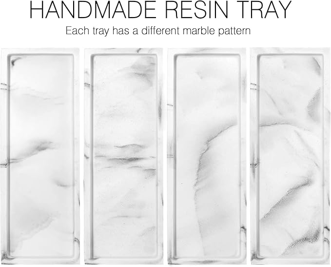 Luxspire Vanity Tray, Bathroom Toilet Tank Storage Tray, Resin Kitchen Sink - Image 8