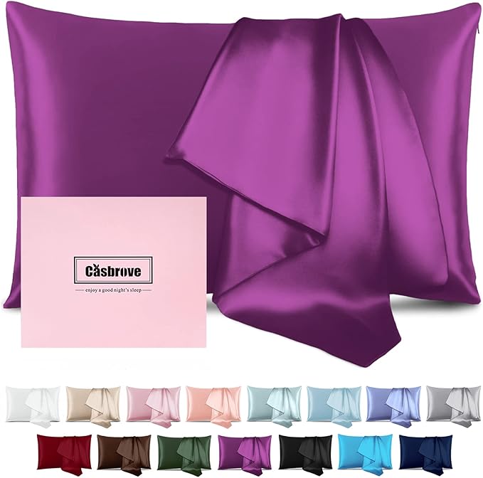 Silk Pillowcase for Hair and Skin Mulberry Silk Pillow Cases Soft Breathable by Casbrove